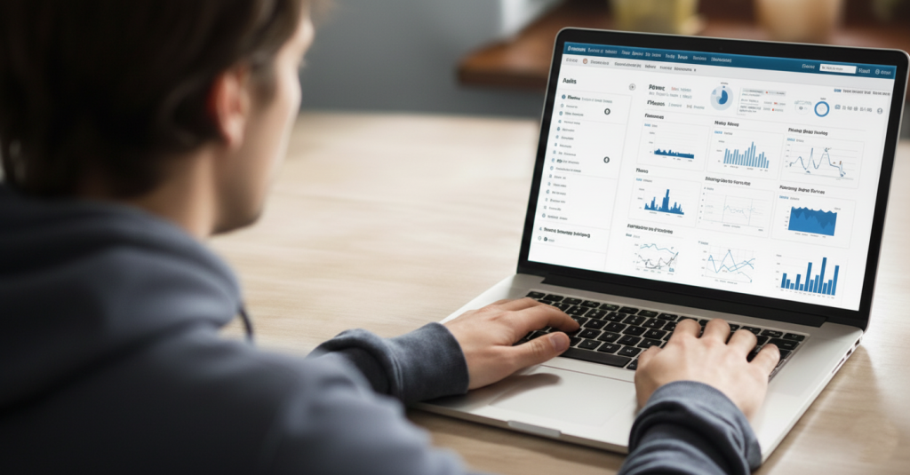 Digital marketer creating content for online business and social media