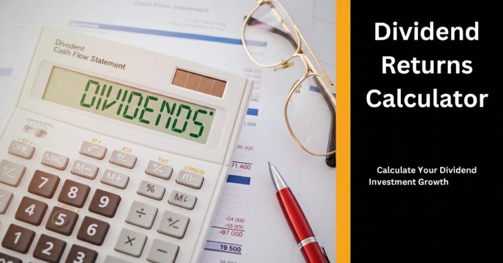 Financial documents with dividend payment statements and calculator