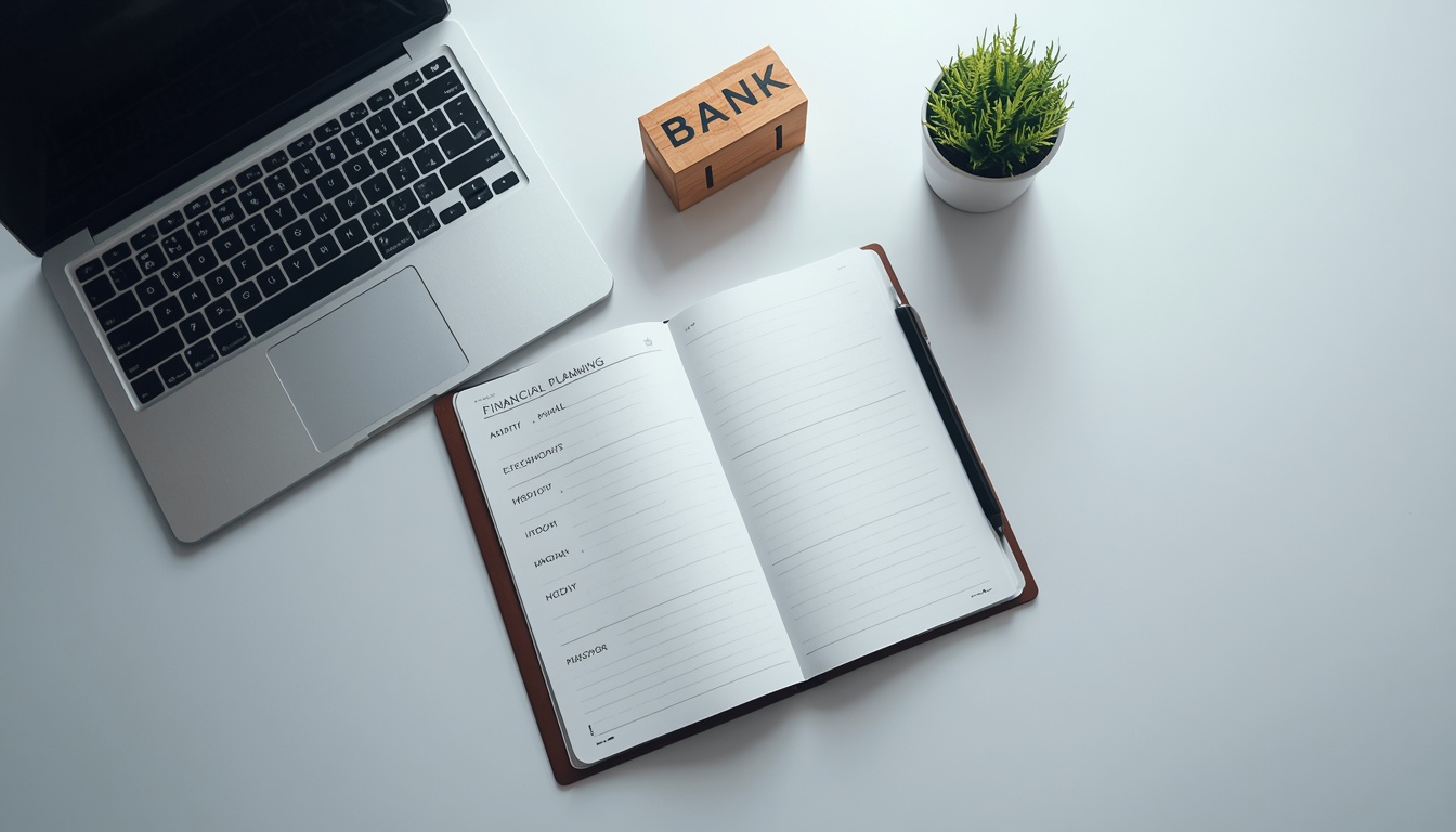 Financial planning desk with notebook representing emergency savings calculations