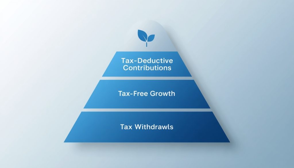 Diagram showing the triple tax benefits of a Health Savings Account